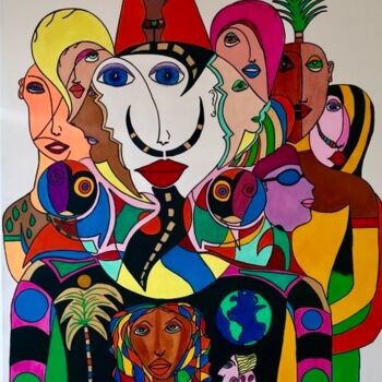 Painting titled "Différences" by Philippe Seigle, Original Artwork, Acrylic