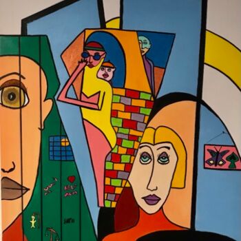 Painting titled "Destins" by Philippe Seigle, Original Artwork, Acrylic