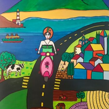 Painting titled "Promenade provençale" by Philippe Seigle, Original Artwork, Acrylic