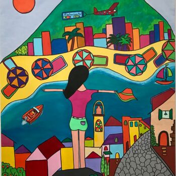 Painting titled "Costa linda" by Philippe Seigle, Original Artwork, Acrylic