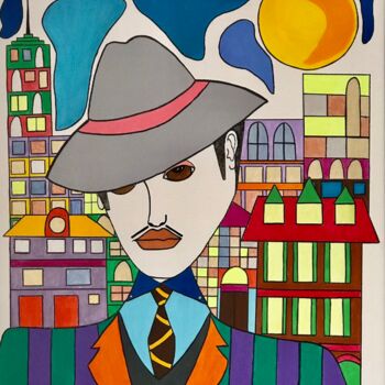 Schilderij getiteld "Aldo le new-yorkais" door Philippe Seigle, Origineel Kunstwerk, Acryl