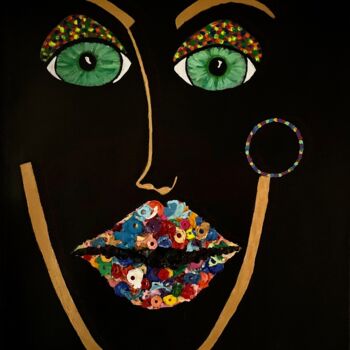 Pintura intitulada "Beso colorido" por Philippe Seigle, Obras de arte originais, Acrílico Montado em Armação em madeira