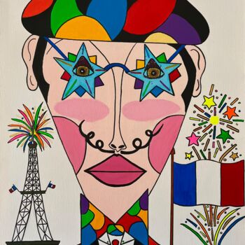 Painting titled "Un Jour de fête" by Philippe Seigle, Original Artwork, Acrylic Mounted on Wood Stretcher frame