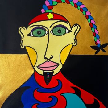 Painting titled "The master" by Philippe Seigle, Original Artwork, Acrylic Mounted on Wood Stretcher frame