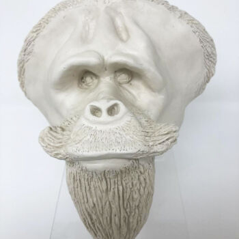 Sculpture titled "ORAN-OUTAN" by Philippe Vanseghbroeck, Original Artwork, Clay