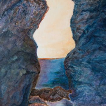 Pintura intitulada "Grotte du Talut côt…" por Philippe Viard, Obras de arte originais, Acrílico