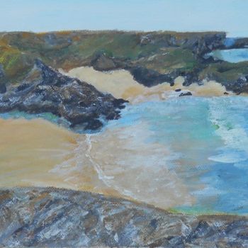 Painting titled "Plages d'Herlin Bal…" by Philippe Viard, Original Artwork, Acrylic