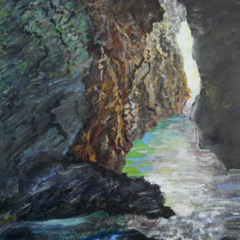 Pintura intitulada "Grotte de Port Coto…" por Philippe Viard, Obras de arte originais, Acrílico