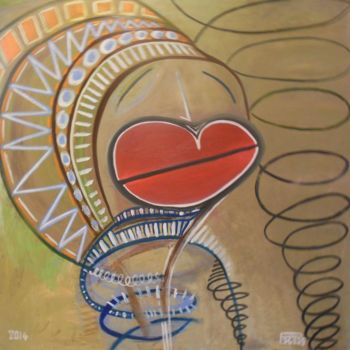 Painting titled "Afrique N°6" by Philippe Vos, Original Artwork