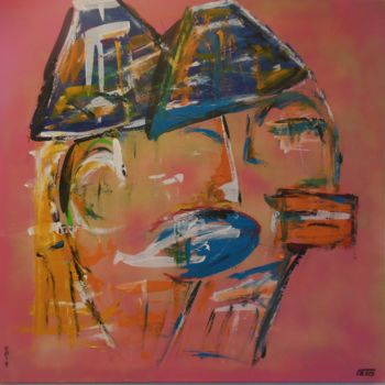 Painting titled "Grosse bouche N°4" by Philippe Vos, Original Artwork