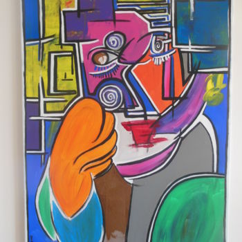 Painting titled "Personage N°1" by Philippe Vos, Original Artwork