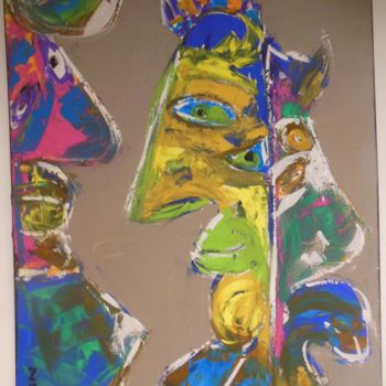 Painting titled "Personnage N°2" by Philippe Vos, Original Artwork