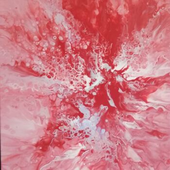 Painting titled "Abstract. Rose en b…" by Philippe Waldack, Original Artwork, Acrylic Mounted on Wood Stretcher frame