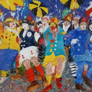Painting titled "Carnaval de Dunkerq…" by Philippe Walle, Original Artwork, Oil