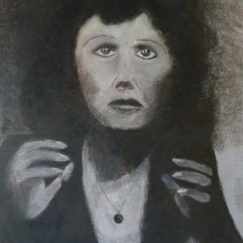 Peinture intitulée "Edith Piaf" par Caty Grenouilleau, Œuvre d'art originale, Pastel