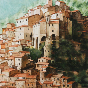 Painting titled "Italia" by Philippe Auger, Original Artwork, Watercolor