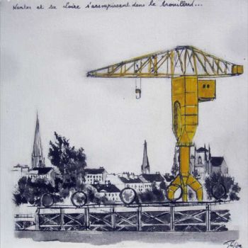 Pintura intitulada "nantes1sur3.jpg" por Philippe Blanchard, Obras de arte originais, Tinta