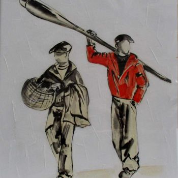 Pintura titulada "Les gars de la mer 1" por Philippe Blanchard, Obra de arte original, Acrílico