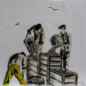 Pintura titulada "les gars de la mer 3" por Philippe Blanchard, Obra de arte original, Acrílico