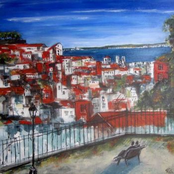 「Lisbonne (Portugal)」というタイトルの絵画 Philippe Blanchardによって, オリジナルのアートワーク, アクリル