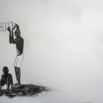 Peinture intitulée "Scène de vie africa…" par Philippe Blanchard, Œuvre d'art originale