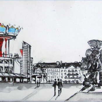 Painting titled "Le carrousel des mo…" by Philippe Blanchard, Original Artwork, Acrylic