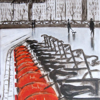 Pintura titulada "Les bicloos à Nantes" por Philippe Blanchard, Obra de arte original, Tinta