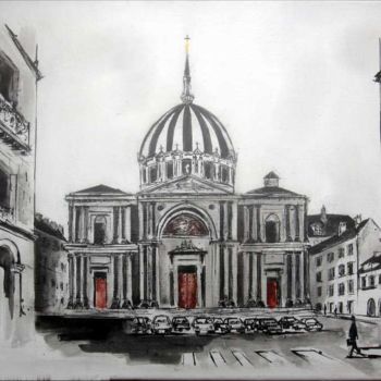 Pittura intitolato "Notre Dame du Bon P…" da Philippe Blanchard, Opera d'arte originale, Inchiostro