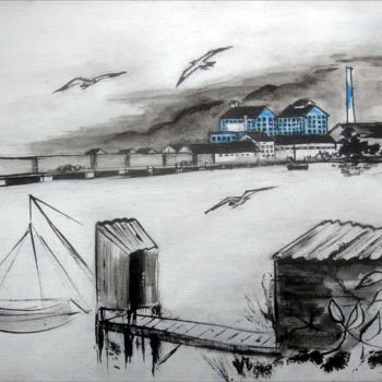 Painting titled "L'usine à sucre Beg…" by Philippe Blanchard, Original Artwork, Ink