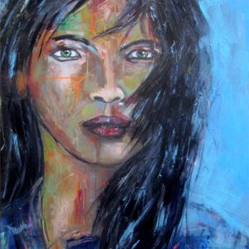 Pintura titulada "Portrait coloré 17" por Philippe Blanchard, Obra de arte original, Acrílico