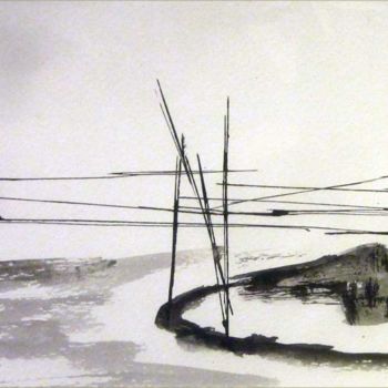 Painting titled "sumi-e 6" by Philippe Blanchard, Original Artwork, Ink