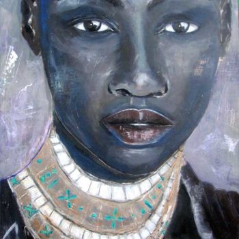 Peinture intitulée "Portrait de femme a…" par Philippe Blanchard, Œuvre d'art originale, Acrylique