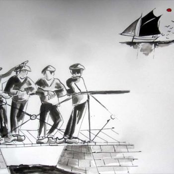 "dz13" başlıklı Tablo Philippe Blanchard tarafından, Orijinal sanat, Mürekkep