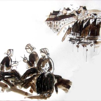 Peinture intitulée "les "pen-sardin 4"…" par Philippe Blanchard, Œuvre d'art originale, Encre