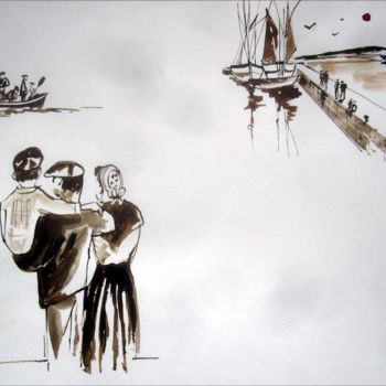 Painting titled "Les petites "pen-sa…" by Philippe Blanchard, Original Artwork, Other