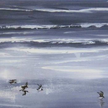 Peinture intitulée "Oiseaux de plage 2" par Philippe Blanchard, Œuvre d'art originale, Acrylique