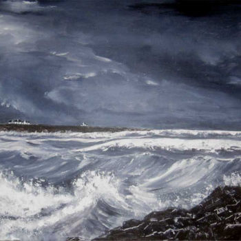 Pintura titulada "La côte sauvage" por Philippe Blanchard, Obra de arte original, Acrílico