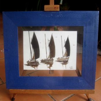 Pintura titulada "Les vieux bateaux 4" por Philippe Blanchard, Obra de arte original, Tinta