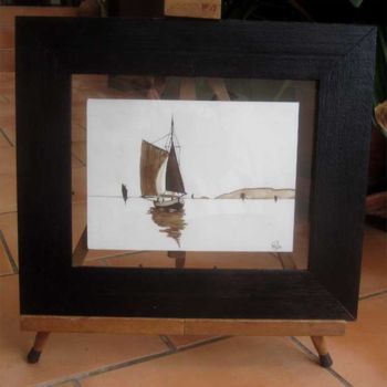 Peinture intitulée "Les vieux bateux 14" par Philippe Blanchard, Œuvre d'art originale, Encre