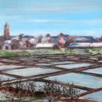 Peinture intitulée "Les marais salants…" par Philippe Blanchard, Œuvre d'art originale, Acrylique