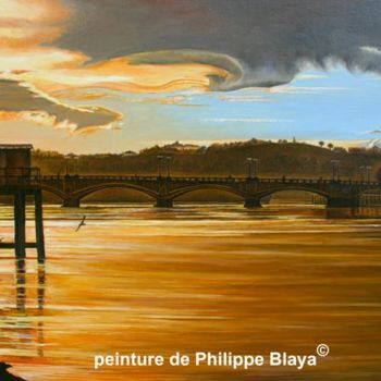 Painting titled "Bayonne,pont St Esp…" by Philippe Blaya, Original Artwork, Oil
