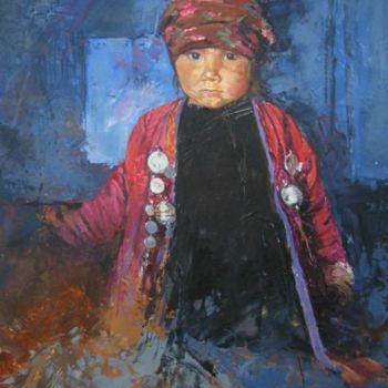 Painting titled "Petite fille Turkmè…" by Philippe Bouvet, Original Artwork