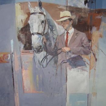 Painting titled "Gentleman et sa mon…" by Philippe Bouvet, Original Artwork