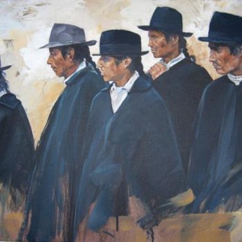 Peinture intitulée "Equatoriens aux cha…" par Philippe Bouvet, Œuvre d'art originale
