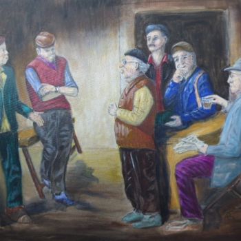 Painting titled "debat-sur-les-retra…" by Philippe Gonseth, Original Artwork, Oil