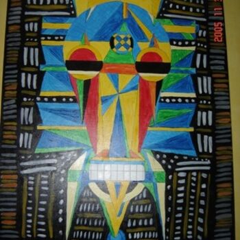 Malerei mit dem Titel "afrika mask" von Cc18, Original-Kunstwerk