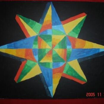 Painting titled "étoile de couleurs.…" by Cc18, Original Artwork