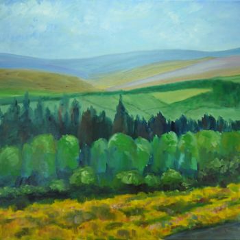 Peinture intitulée "paysage du Morvan 1" par Philip Moreau, Œuvre d'art originale, Huile
