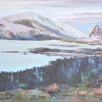 Malerei mit dem Titel "paysage finlandais" von Philip Moreau, Original-Kunstwerk, Acryl