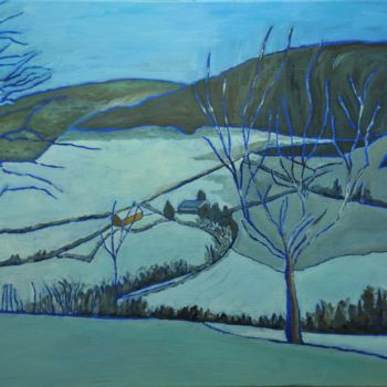 Pintura intitulada "neige dans le nord…" por Philip Moreau, Obras de arte originais, Óleo